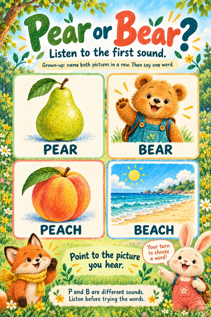 Pear or Bear listening page